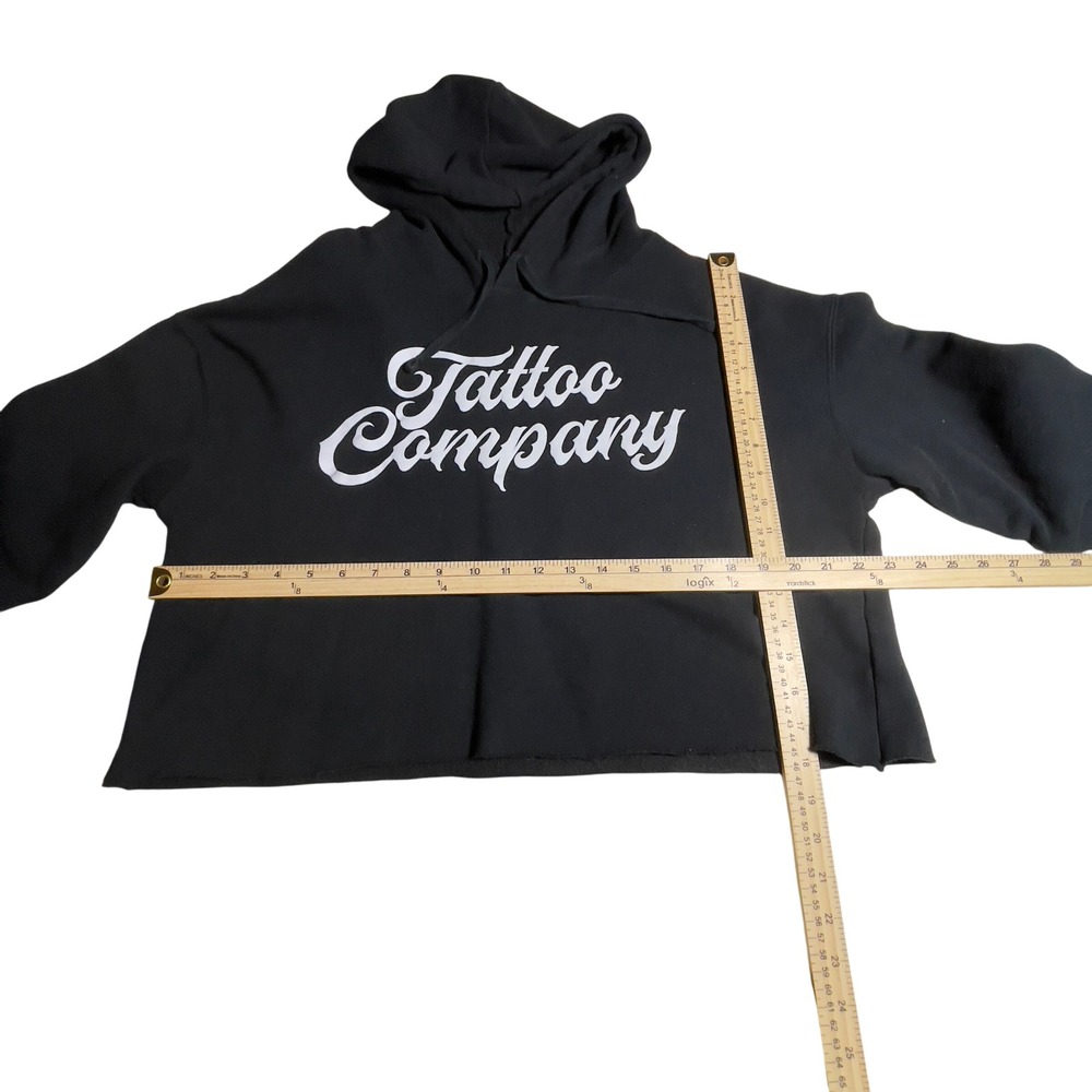 Hart Huntington Tattoo Company Cropped Hoodie Graphic Print Women's XL‎ - Picture 3 of 4